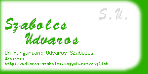 szabolcs udvaros business card